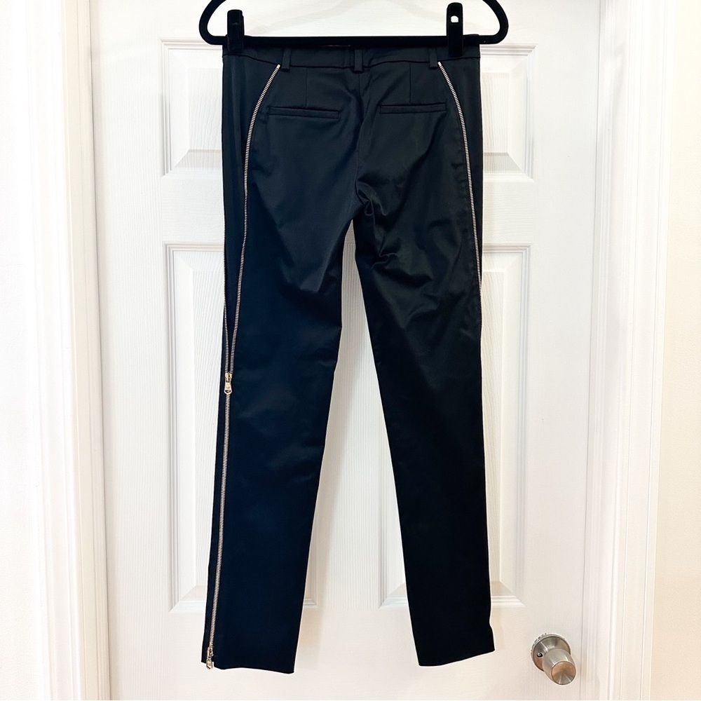 NWT Versace Black Satin Side Gold Zipper Detail 2009 Runway Ankle Pants sz 38 - Picture 9 of 12